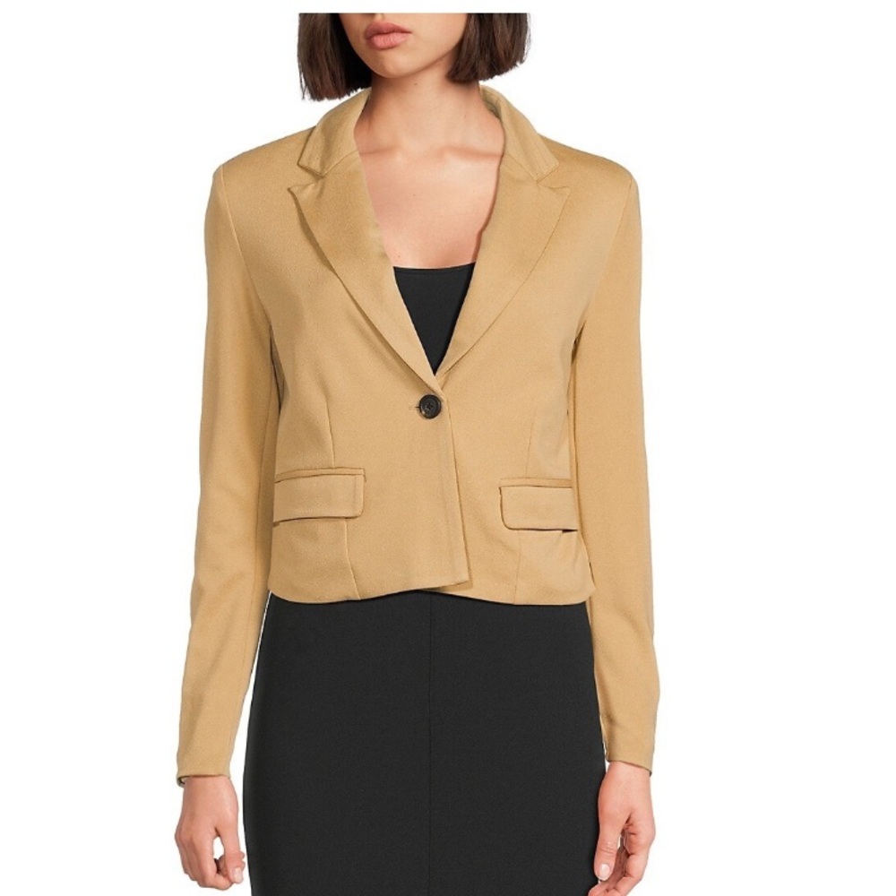 Adrienne Landau Classic One-Button “Cornstalk” Color Blazer